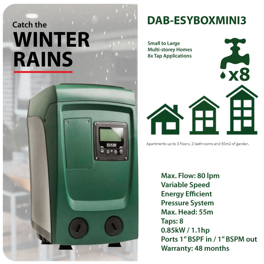 2x 24,000 Litre Corrugated Poly Water Tanks & DAB Esybox Mini WINTER RAINS PACKAGE